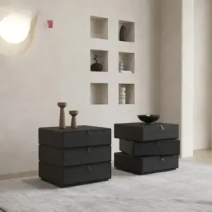 كومودينو مودرن اسود بأدراج متحركة