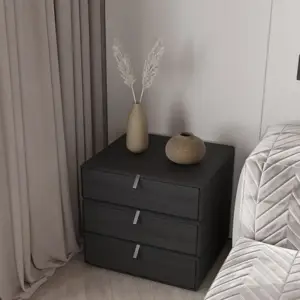 كومودينو مودرن اسود بأدراج متحركة