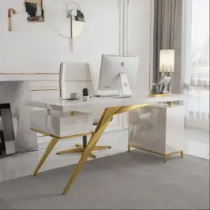 مكتب بتصميم مودرن بلون ابيض