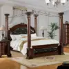 سرير خشب بني ماندالاي