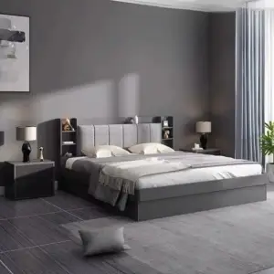 سرير نوم مع كمودينة بتصميم فاخر وحديث