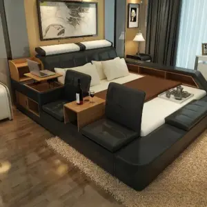 سرير جلدي فاخر من التصميم الايطالي