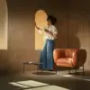 كرسي مودرن جلد عتيق